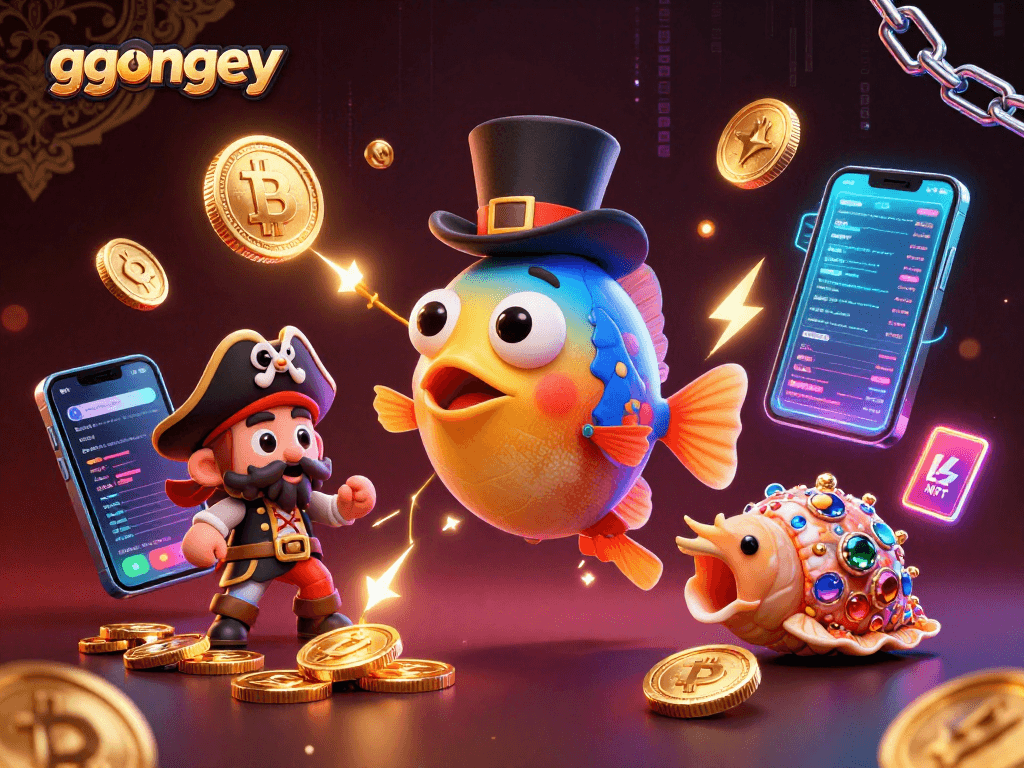 Engage in thrilling wins at ggongey with a cartoon anglerfish, pirate shrimp, and gem snail.