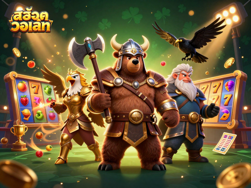 Spin the reels and win big with สล็อตวอเลท, featuring a dynamic casino scene.