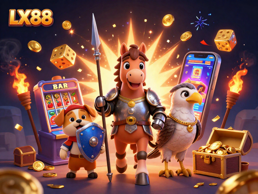 Experience thrilling action at LX88 with vivid characters and dynamic casino game elements.