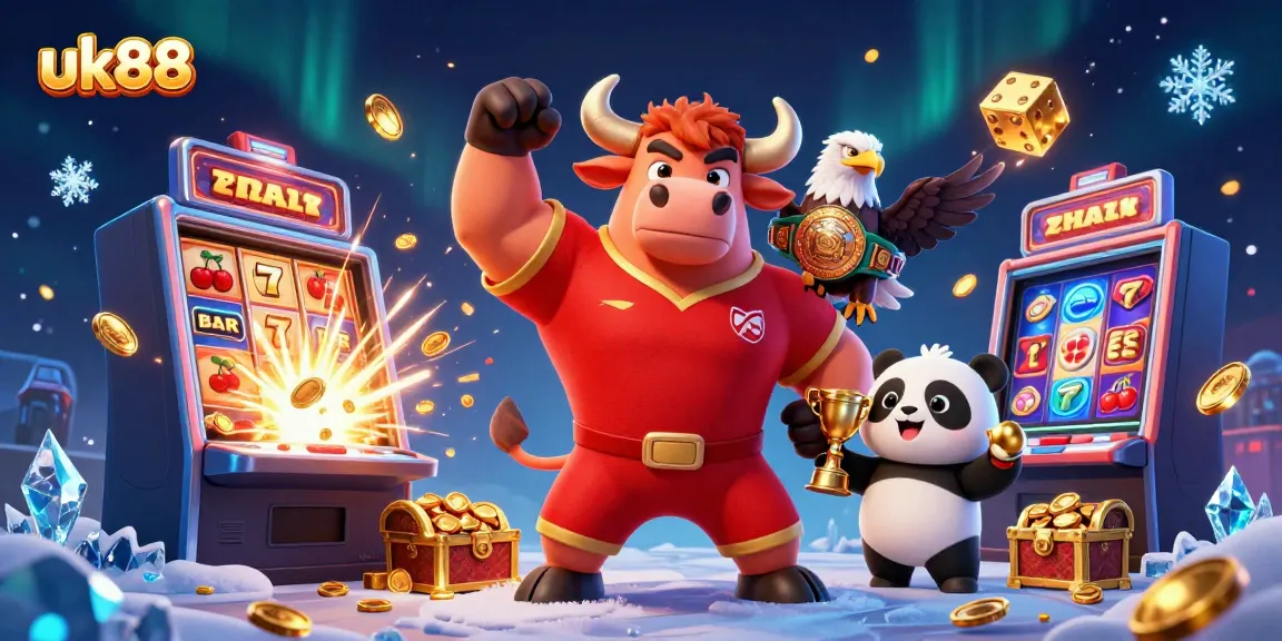 Celebrate winnings with the vibrant characters from uk88 amidst a dynamic casino scene full of thrills.