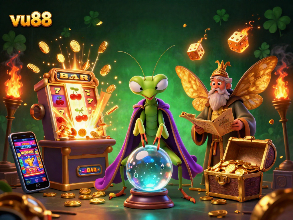 Experience thrilling jackpots at vu88 with an enchanting 3D casino scene.