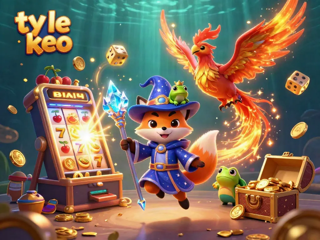 Engage with ty le keo odds and enjoy a vibrant casino scene featuring magical characters and exciting games.