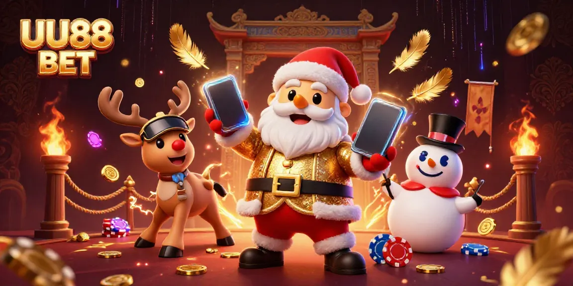 Experience excitement with the UU88 BET illustration showcasing fun gambling characters in a casino setting