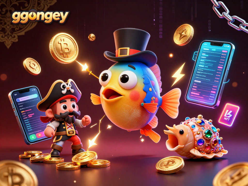 Engage in thrilling wins at ggongey with a cartoon anglerfish, pirate shrimp, and gem snail.