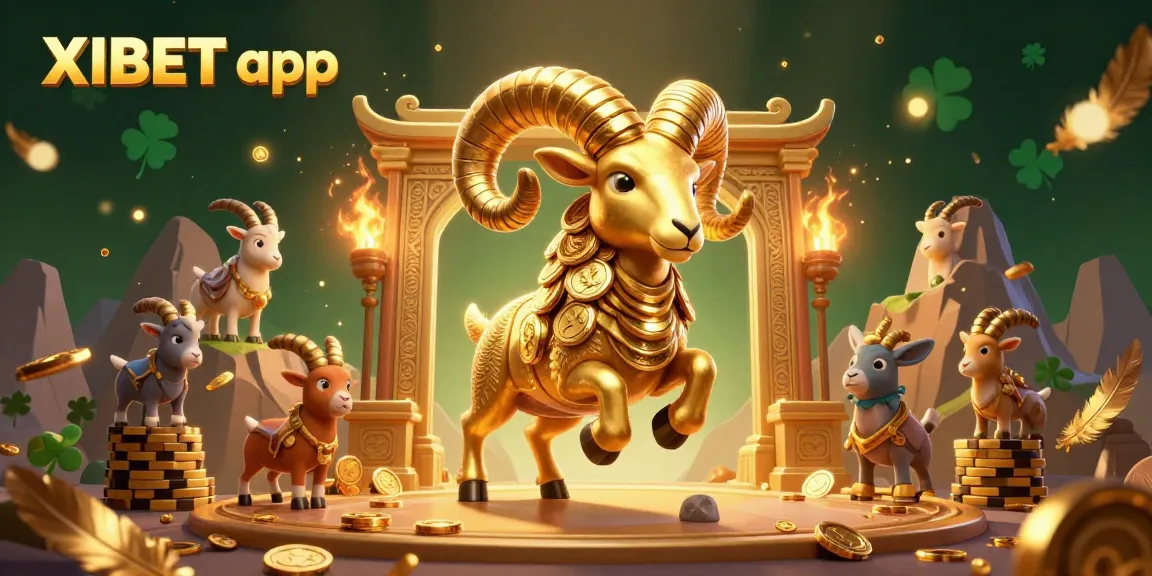 Launch into thrilling gaming with the XIBET app, featuring a grand golden ram in action.