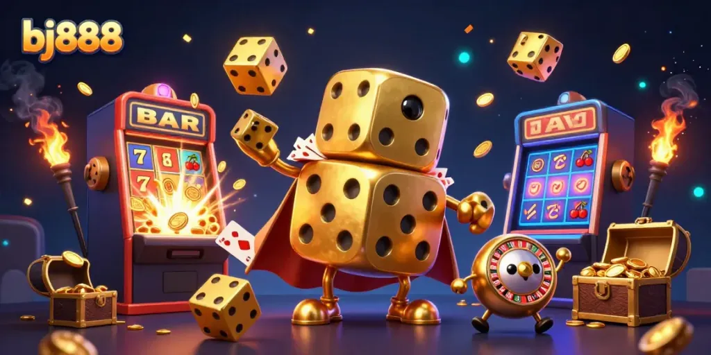 Experience thrilling gameplay with bj888 featuring lively slots and golden dice action.