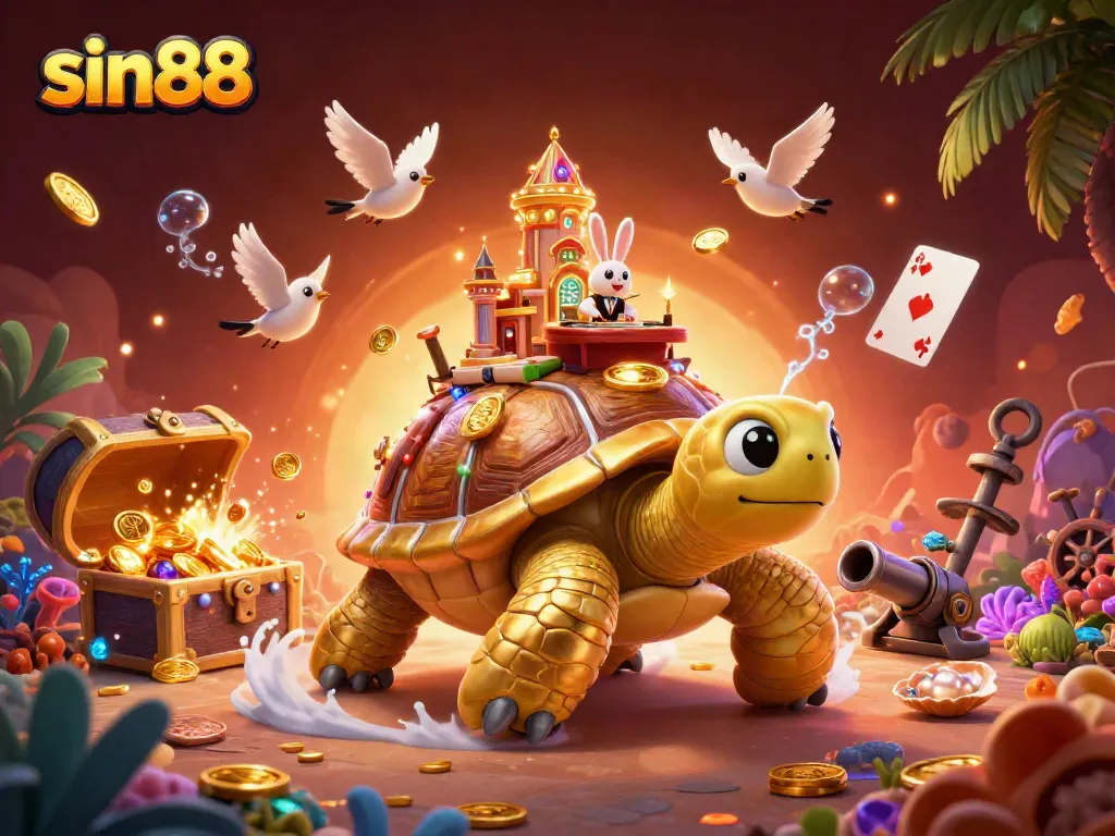 Experience the thrill of sin88 with a vibrant 3D casino scene featuring engaging characters and dynamic gameplay elements.