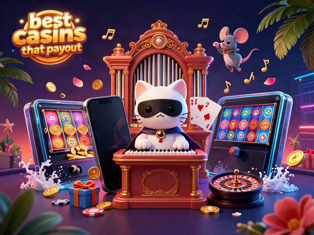 Explore the best online casinos that payout with vibrant slots and 3D casino characters.