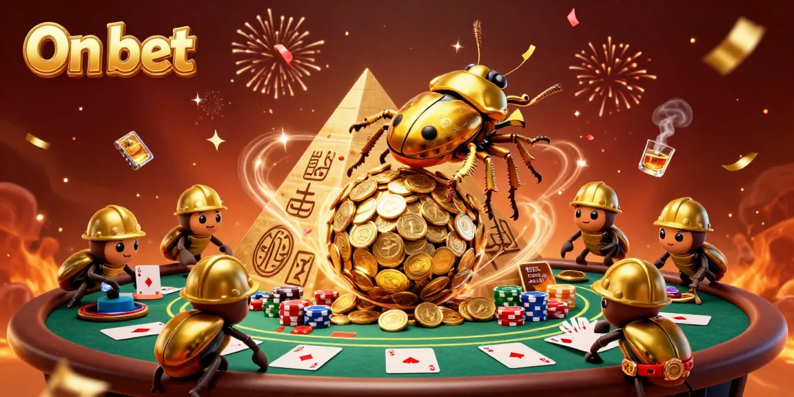 Experience the excitement of On bet with golden coins, poker chips, and engaging gameplay elements in a vibrant casino scene.