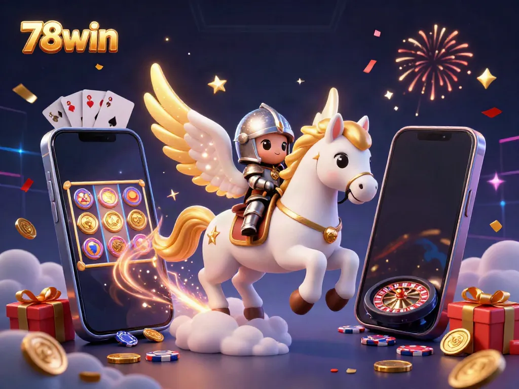 Engage with thrilling wins at 78win's colorful slot games amidst magical celebration elements.
