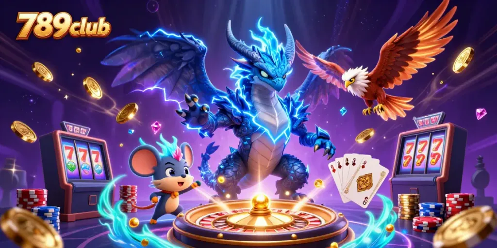 Experience high-stakes gaming at 789club with thrilling dragons and vivid casino elements