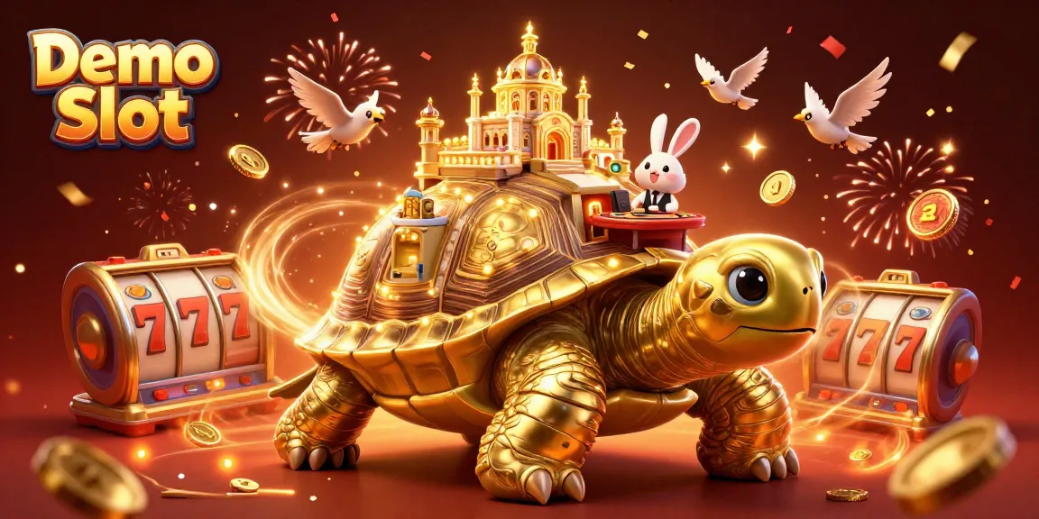 Spin the Demo Slot in an exciting 3D casino scene filled with golden coins and vibrant celebrations!